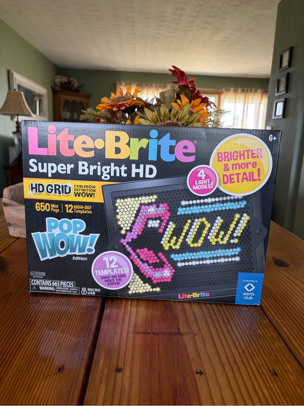 Lite -Brite Super Bright HD Pop Wow! — Black/Multicolor Light Peg Toy New HASBRO